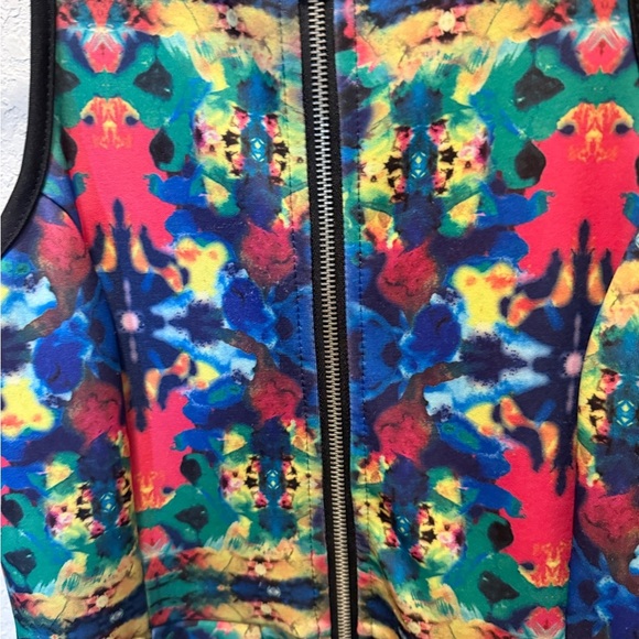 Romeo & Juliet Couture Multicolor Dress with Black Trim Skater Dress Size S - Picture 5 of 5